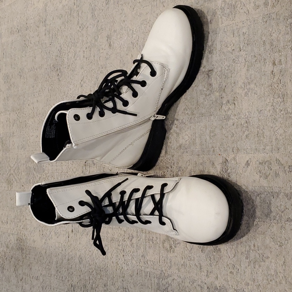 White combat boots